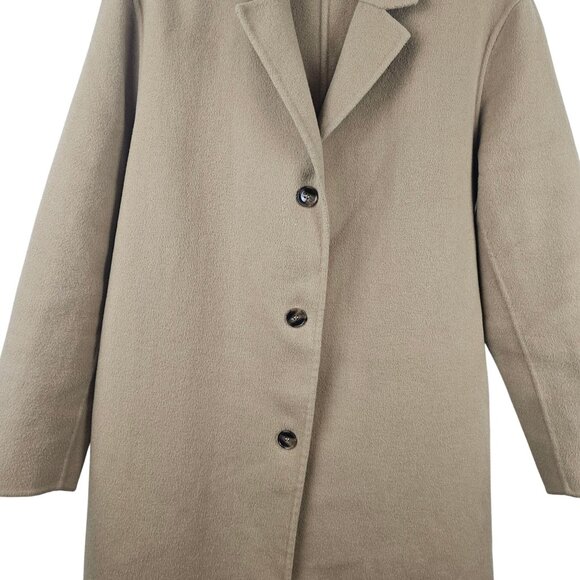 Womens 2 Business Casual Fall Winter Harvest Office Overcoat Tan & Other Stories - Picture 4 of 11